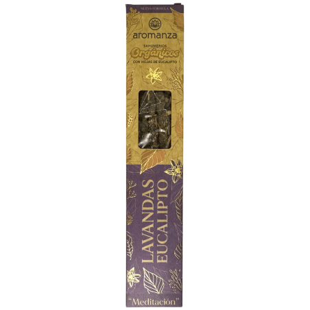 Fumée de Lavande et d’Eucalyptus Bio aux Feuilles d’Eucalyptus Aromanza Argentina - 6 sticks naturels - Méditation