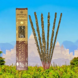 Sahumerio Orgánico Esencias de la India con Hierbas Naturales Aromanza Argentina - 6 varillas naturales - Humildad