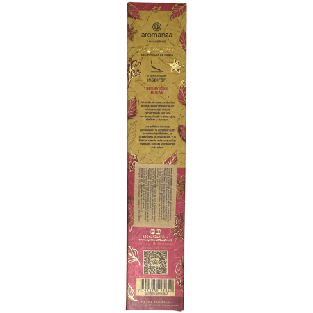 Encens Bio Baissant Baies aux Pétales de Rose Aromanza Argentina - 6 sticks naturels - Douceur de la Maison
