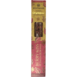 Incenso Orgânico Berry Kiss com Pétalas de Rosa Aromanza Argentina - 6 palitos naturais - Doçura de Casa