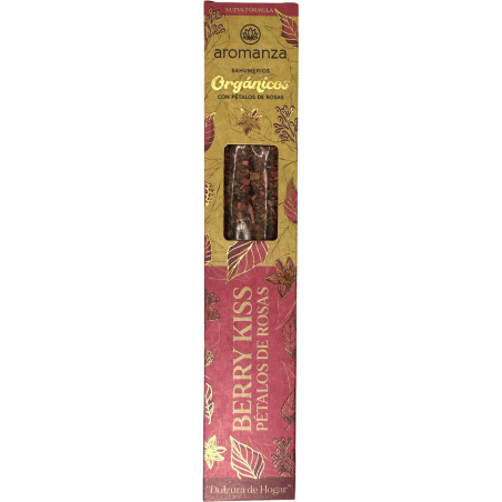 Encens Bio Baissant Baies aux Pétales de Rose Aromanza Argentina - 6 sticks naturels - Douceur de la Maison