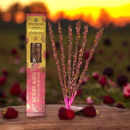 Incenso Bacio Bacca Biologico con Petali di Rosa Aromanza Argentina - 6 bastoncini naturali - Dolcezza di Casa