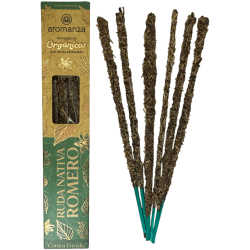Sahumerio Orgánico Ruda Nativa y Romero con Hojas de Romero Aromanza Argentina - 6 varillas naturales - Contra Envidia