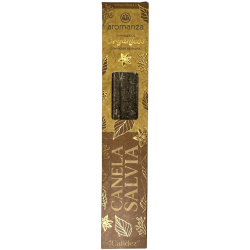 Sahumerio Orgánico Canela y Salvia con Hojas de Salvia Aromanza Argentina - 6 varillas naturales - Calidez
