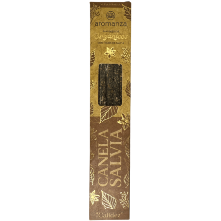 Fumoir Bio à la Cannelle et à la Sauge aux Feuilles de Sauge Aromanza Argentina - 6 bâtonnets naturels - Chaleur