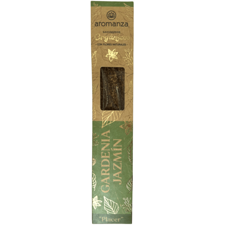 Sahumerio Orgánico Gardenia y Jazmín con Flores Naturales Aromanza Argentina - 6 varillas naturales - Placer