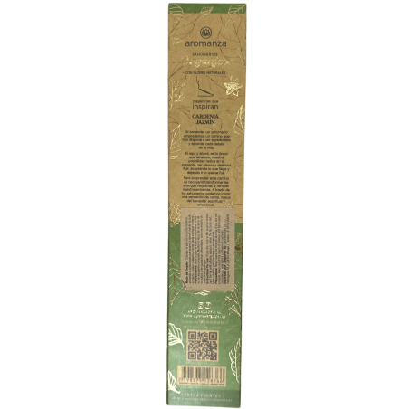 Sahumerio Orgánico Gardenia y Jazmín con Flores Naturales Aromanza Argentina - 6 varillas naturales - Placer