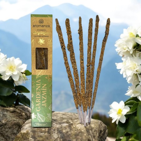 Sahumeri Orgànic Gardenia i Jazmín amb Flors Naturals Aromanza Argentina - 6 varetes naturals - Plaer