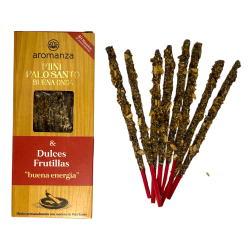 Mini Palo Santo Tămâie Good Wave cu căpșuni dulci Aromanza Argentina - 8 înmuieri durata 40min - Good Energy