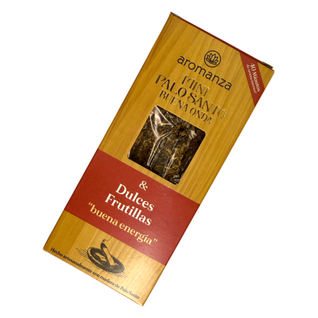 Incienso Mini Palo Santo Buena Onda amb Dulce Frutillas Aromanza Argentina - 8 Sahumerios 40min durada - Bona Energia