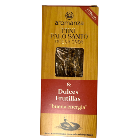 Mini Palo Santo Good Wave Räucherstäbchen mit süßen Erdbeeren Aromanza Argentinien - 8 Bäder 40min Dauer - Gute Energie
