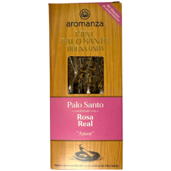 Incienso Mini Palo Santo Buena Onda amb Rosa Real Aromanza Argentina - 8 Sahumerios 40min - Amor