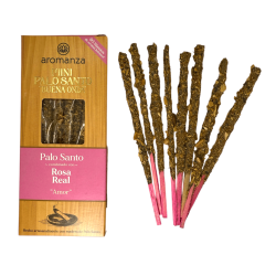 Mini Palo Santo Good Wave Rökelse med Royal Rose Aromanza Argentina - 8 röker 40 min varaktighet - Kärlek