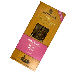Mini Palo Santo Good Wave Incense with Royal Rose Aromanza Argentina - 8 Smokes 40min duration - Love
