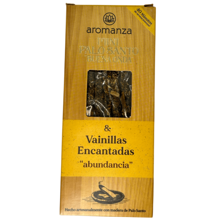 Mini Incenso Palo Santo Good Wave con Vaniglia Incantata Aromanza Argentina - 8 Fumate durata 40min - Abbondanza