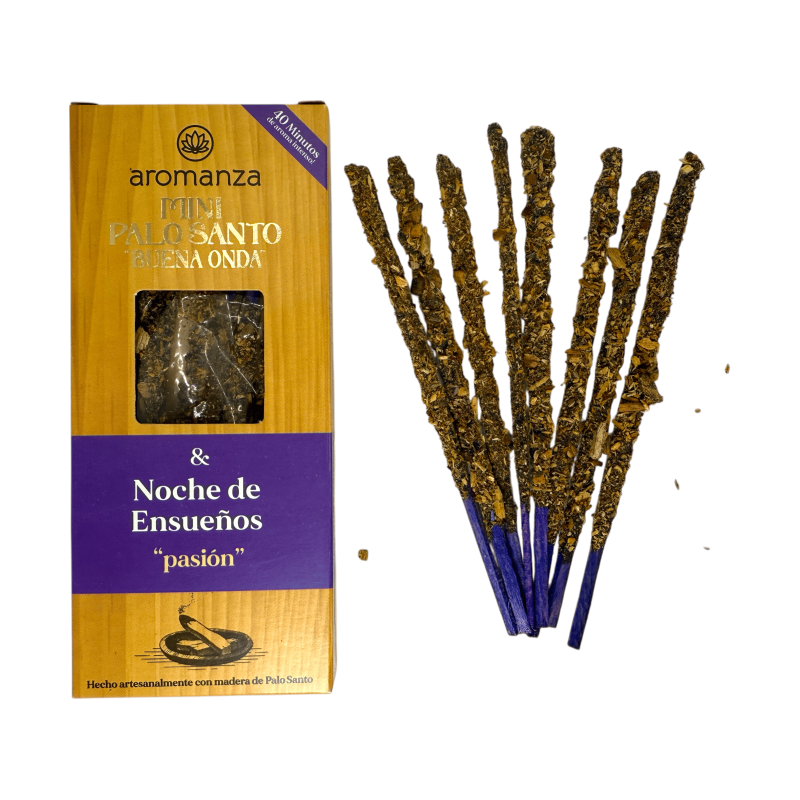 Mini Palo Santo Good Wave Rökelse Drömmande nätter Aromanza Argentina - 8 röker 40 min varaktighet - Passion-Mini Palo Santo Good Wave Rökelse Aromanza Argentina-HOSTENATURA