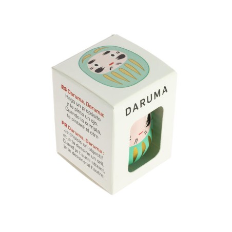 Daruma Turquesa Pequeño Éxito Académico - Tradicional Japón - Muñeco de los propósitos