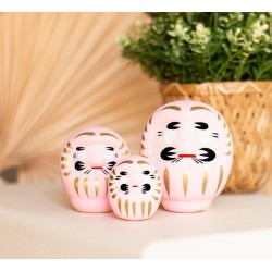 Daruma Rosa Pequeño Afecto - Tradicional Japón - Muñeco de los propósitos