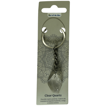 Chaveiro Mineral Bruto Quartz Rock - Concentração e Memória