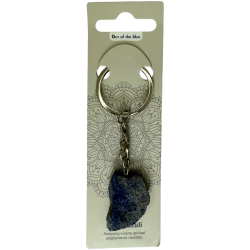 Rohes Mineral Schlüsselanhänger Lapislazuli - Weisheit, Kommunikation, Schutz und Heilung