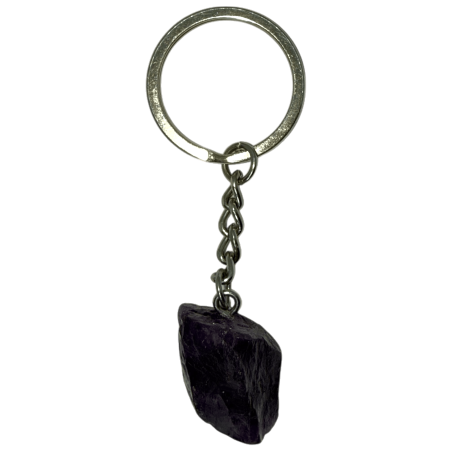 Llavero Mineral en bruto Amatista - Conexión Espiritual y Protección contra energías negativas.