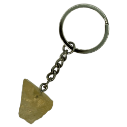 Porte-clés minéral brut Citrine - Bonheur, prospérité et joie