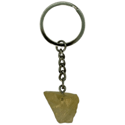 Porte-clés minéral brut Citrine - Bonheur, prospérité et joie
