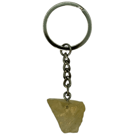 Citrino Raw Mineral Keychain - Felicità, Prosperità e Gioia