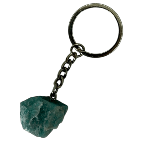 Amazonite Raw Mineral nyckelring - lugnande, lindrar stress och ångest