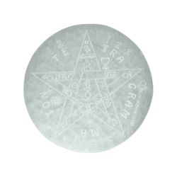 Selenitplatte mit Tetragrammaton Gravur 10cm