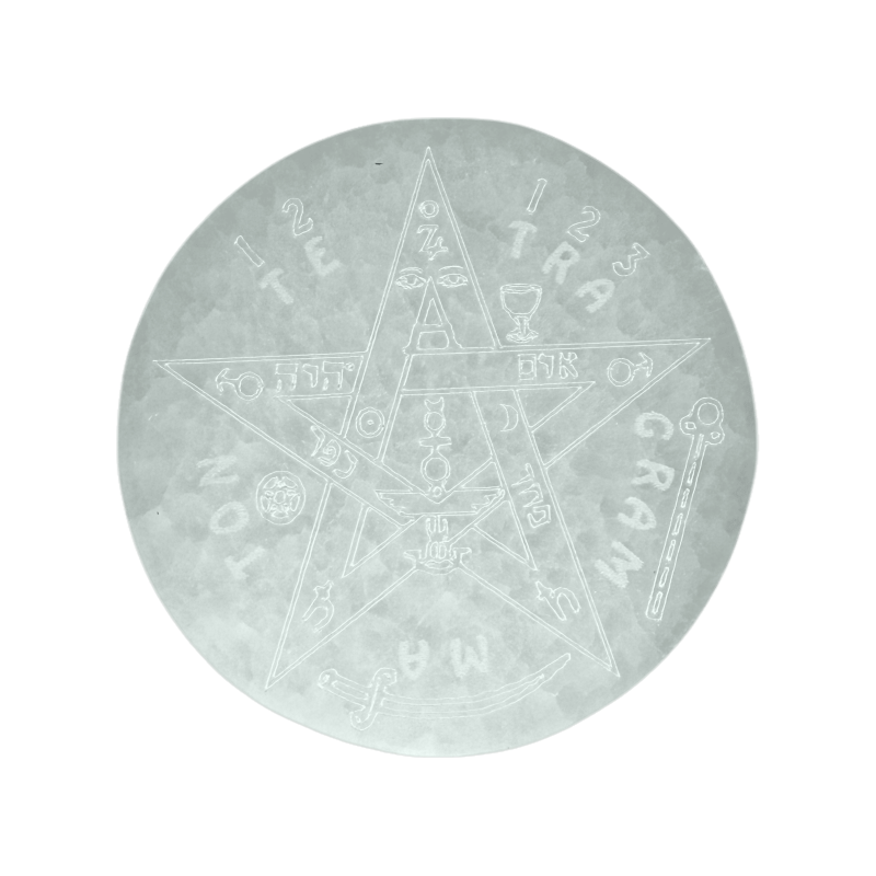 Placa de selenita com gravação em Tetragrammaton 10cm-PLACAS DE SELENITA-HOSTENATURA