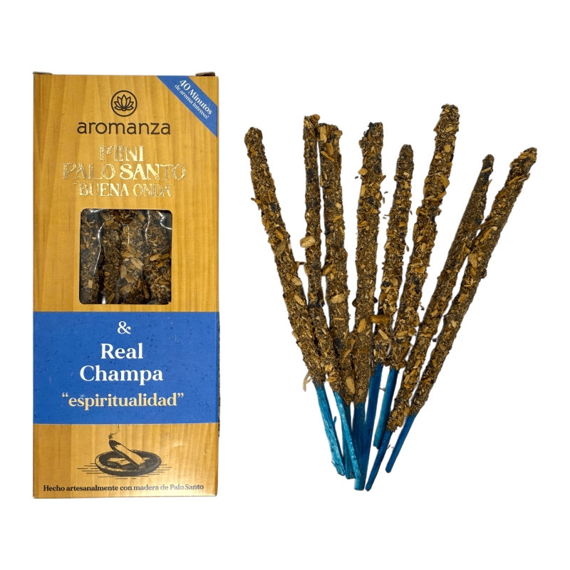 Mini Palo Santo Incense Good Wave Real Champa Aromanza Argentina - 8 Smokes 40min duration - Spirituality-Mini Palo Santo Good Wave Incense Aromanza Argentina-HOSTENATURA