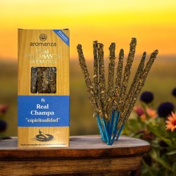 Mini tămâie Palo Santo Good Wave Real Champa Aromanza Argentina - 8 fumuri 40min durată - Spiritualitate