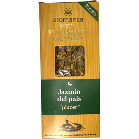 Incienso Mini Palo Santo Buena Onda Jazmín del país Aromanza Argentina - 8 Sahumerios 40min duración - Placer