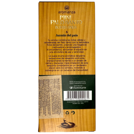 Incienso Mini Palo Santo Buena Onda Jazmín del país Aromanza Argentina - 8 Sahumerios 40min duración - Placer