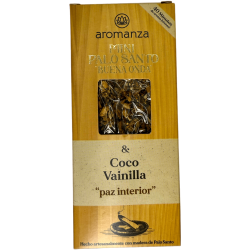 Mini Encens Palo Santo Good Wave Noix de Coco et Vanille Aromanza Argentina - 8 Bâtonnets d’Encens Durée 40min - Paix Intérieure