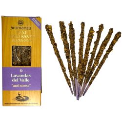 Mini Palo Santo Good Wave Lavender from the Valley Kadzidło Aromanza Argentina - 8 Kadzideł Czas trwania 40 min - Anti Stress
