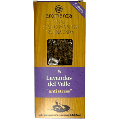 Mini Palo Santo Bonne Vague Lavande de la Vallée Encens Aromanza Argentina - 8 Encens durée 40min - Anti Stress
