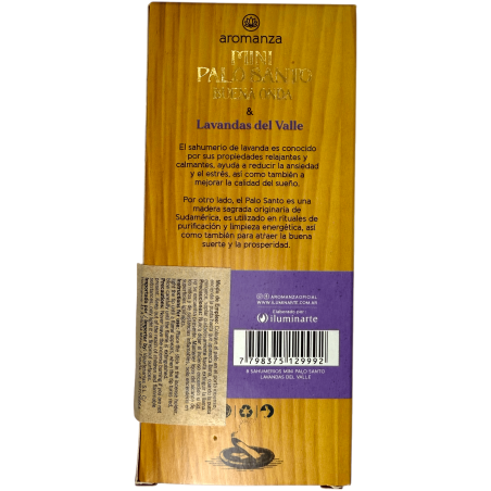 Mini Palo Santo Good Wave Lavender from the Valley Incense Aromanza Argentina - 8 Incense 40min duration - Anti Stress