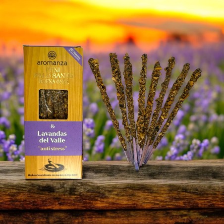 Mini Palo Santo Good Wave Lavendel uit de Vallei Wierook Aromanza Argentina - 8 Wierook 40min duur - Anti Stress