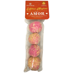 Esferas Mágicas Amor Aromanza Argentina - 4 bombitas defumación Frutos Rojos, Frambuesa, Durazno, Magnolia, Almíbar y Rosa