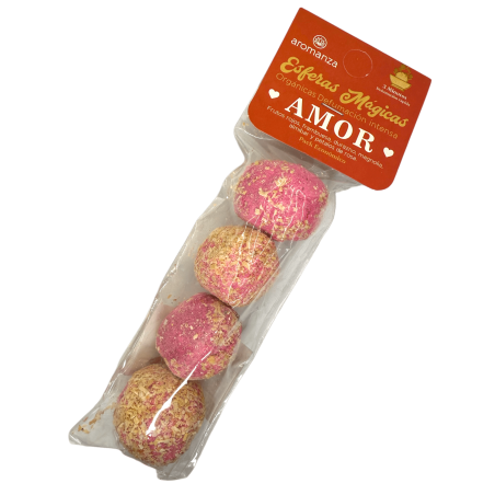 Magic Spheres Love Aromanza Argentina - 4 قنابل تشهير فواكه حمراء وتوت العليق والخوخ والماغنوليا والشراب والورد