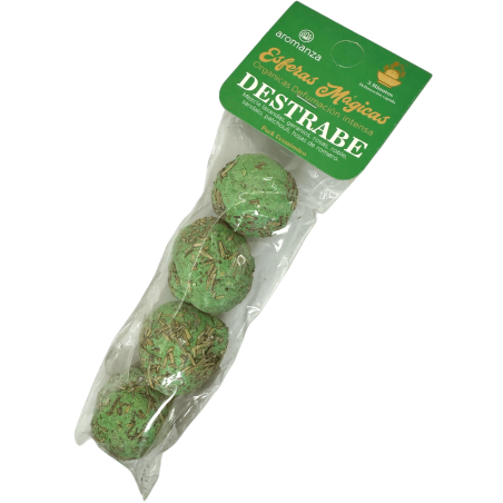Esferas Mágicas Destrabe Aromanza Argentina - 4 bombitas defumación Lavanda, Geranios, Rosas, Roble, Sándalo, Pachulí y Romero