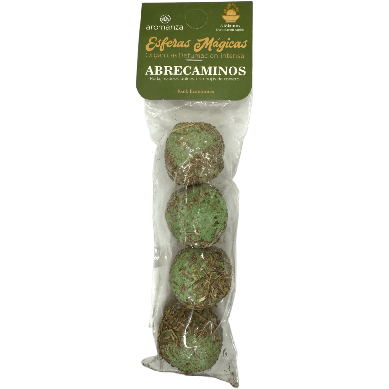 Esferas Mágicas Abre Caminos Aromanza Argentina - 4 bombitas defumación Ruda, Maderas Dulces y Hojas de Romero-Esferas Mágicas Defumación Activada Aromanza Argentina Bolsita-HOSTENATURA