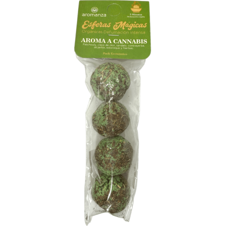 Magic Spheres Cannabis Aroma Aromanza Argentina - 4 bomby do palenia Paczula, Goździki, Drzewo sandałowe, Kamfora, Estoraque