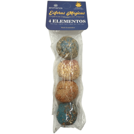 Esferas Mágicas 4 Elementos Aromanza Argentina - 4 bombitas defumación Fuego, Tierra, Aire y Agua