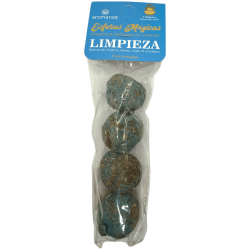 Esferes Màgiques Neteja Aromanza Argentina - 4 bombolles defumació Resina Incienso, Benjuí i Fulles d'Eucaliptus