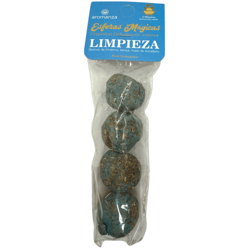 Esferas Mágicas Limpieza Aromanza Argentina - 4 bombitas defumación Resina Incienso, Benjuí y Hojas de Eucalipto-Esferas Mágicas Defumación Activada Aromanza Argentina Bolsita-HOSTENATURA