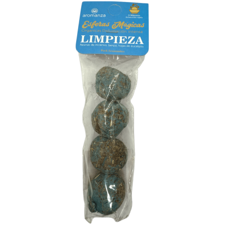 Aromanza Argentina Magic Cleansing Spheres - 4 Smoking Bombs Incense Resin, Benzoin and Eucalyptus Leaves