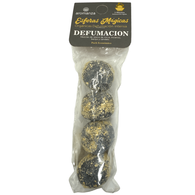 Esferas Mágicas Defumación Aromanza Argentina - 4 bombitas defumación Mirra, Incienso, Benjuí y Sandalo-Esferas Mágicas Defumación Activada Aromanza Argentina Bolsita-HOSTENATURA